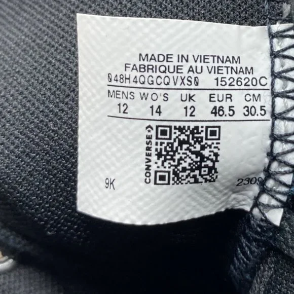 Converse Chuck Taylor Sneakers Hi Casual Black Shoes For Men Custom 152620C-BKW - Picture 3 of 12